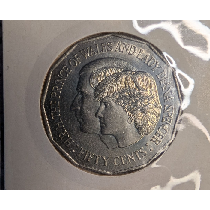 Uncirculated 50c  x 3 Charles and DI, silver Jubilee and Comm Games