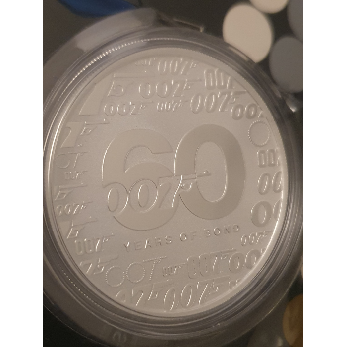 2022 60 Years of James Bond 007 1oz Silver Coin in Original Acrylic and Card