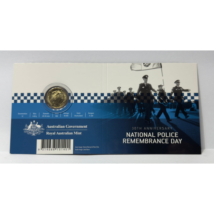 2019 $2 Police Remembrance Day C-Mintmark - Carded Coloured $2 Coin
