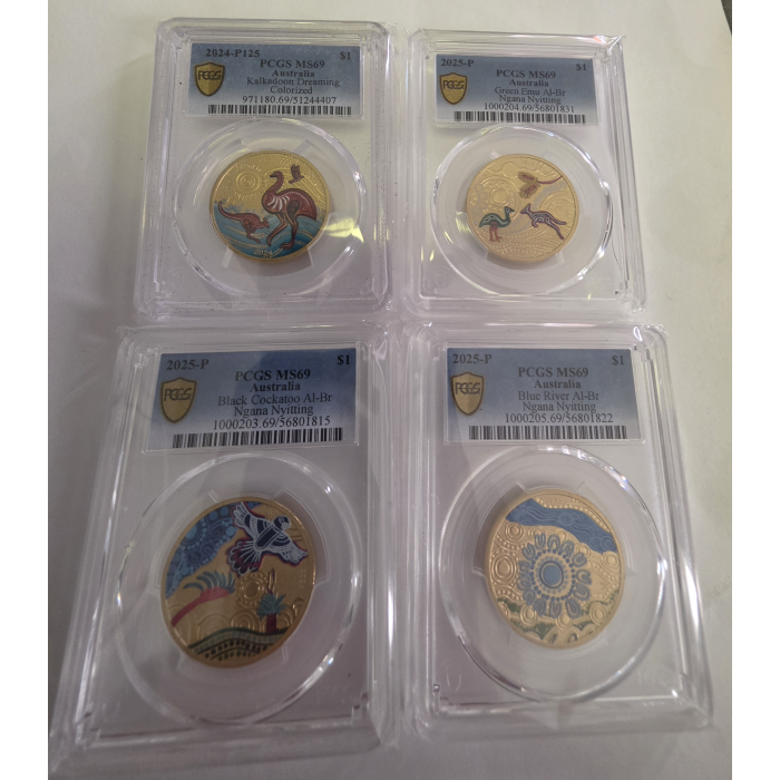 NGANA NYITTING INDIGENOUS ART SERIES – 4-COIN COLLECTOR SET (PCGS MS69)