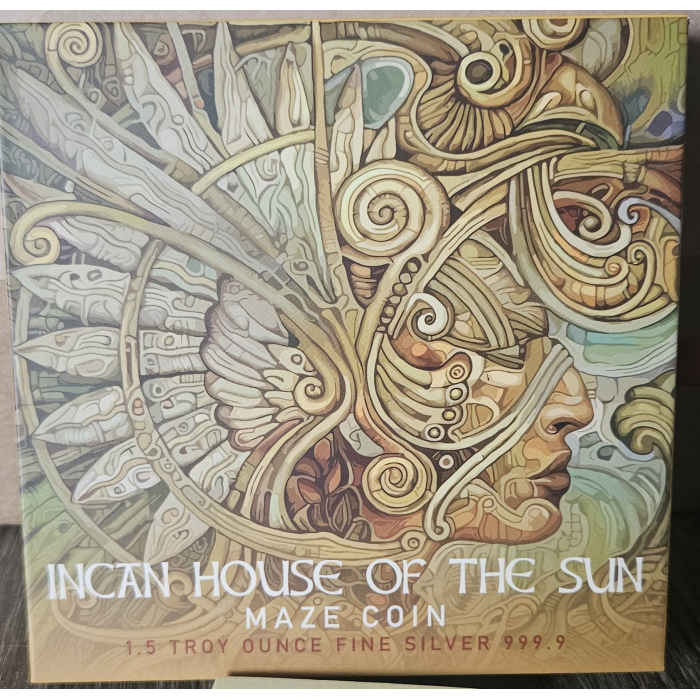 2022 PAMP Incan House of the Sun 1.5oz fine silver maze coin 