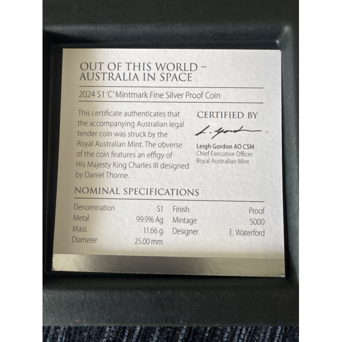 RAM 2024 OUT OF THIS WORLD $1 SILVER 'C' MINTMARK PROOF COIN