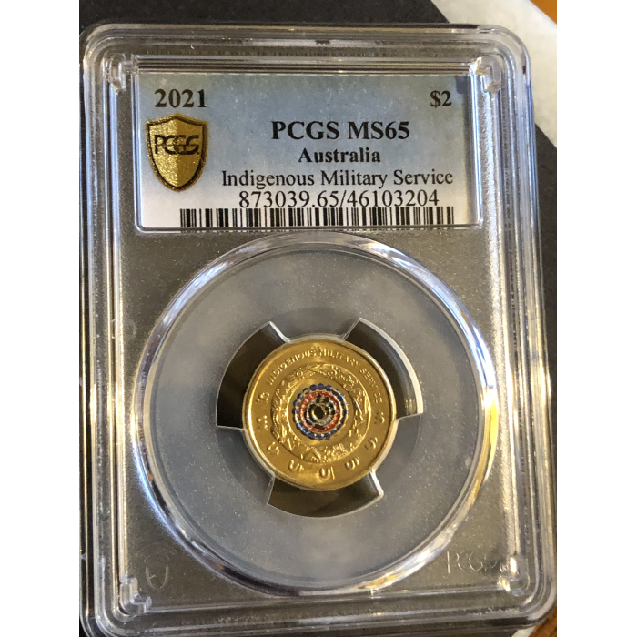 2021  PCGS MS65 Indigenous Military Service Coloured $2