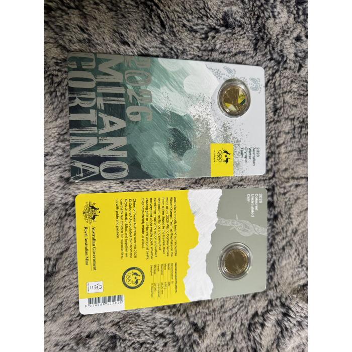 2026 Australian Winter Olympic team $1 coloured uncirculated coin 