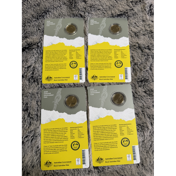 2026 Australian Winter Olympic team $1 coloured uncirculated coin 