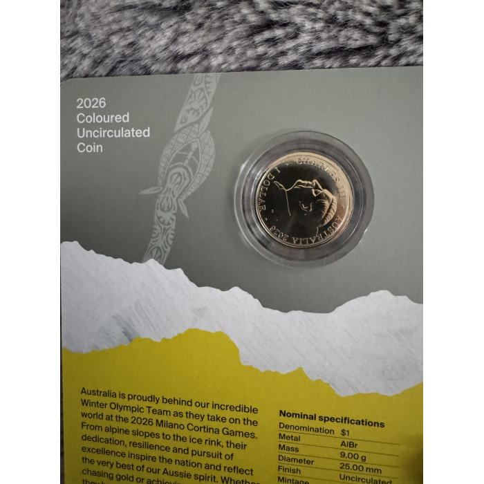 2026 Australian Winter Olympic team $1 coloured uncirculated coin 