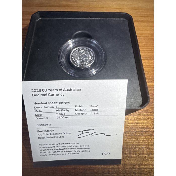 2026 C-mint 60th anniversary decimal currency silver proof 