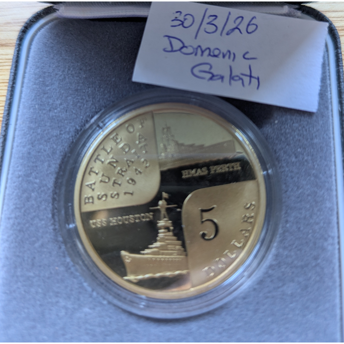 $5 PROOF 2002 BATTLE OF SUNDRA STRAIGHT 