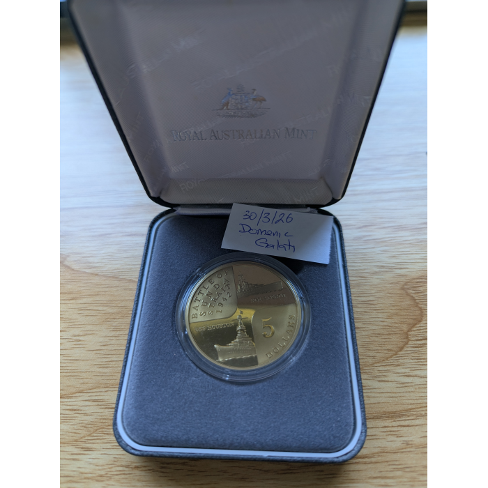 $5 PROOF 2002 BATTLE OF SUNDRA STRAIGHT 