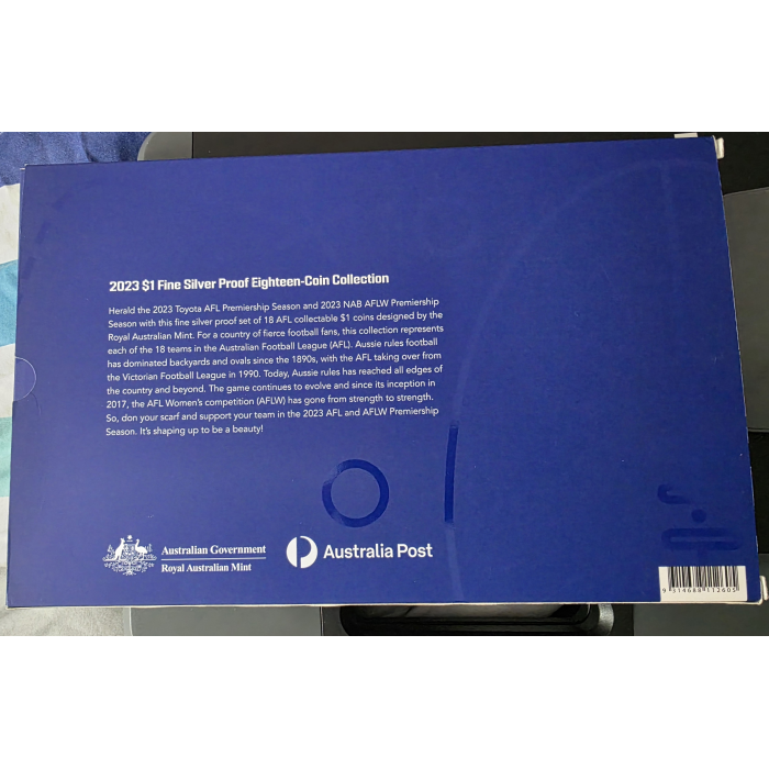 AUSTRALIAN FOOTBALL LEAGUE AFL 2023 $1 Fine Silver Proof Eighteen Coin Set 