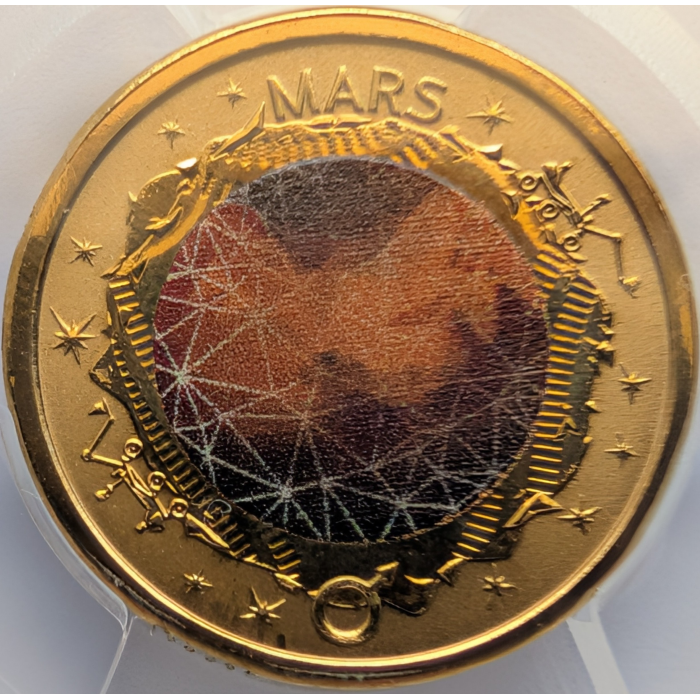 2017 $2 Mars Coloured Coin MS70 TOP POP #54878966 ex-Planetary Set