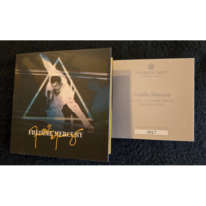 2025 Freddie Mercury 2 pound silver proof colourised coin