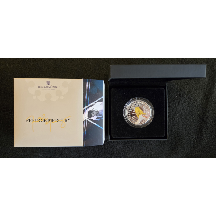 2025 Freddie Mercury 2 pound silver proof colourised coin