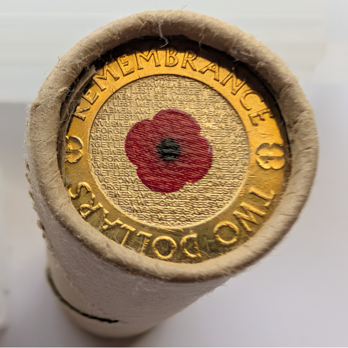 2012 $2 Remembrance 'Red Poppy' (inside out) Chubb Roll with Guarantee 