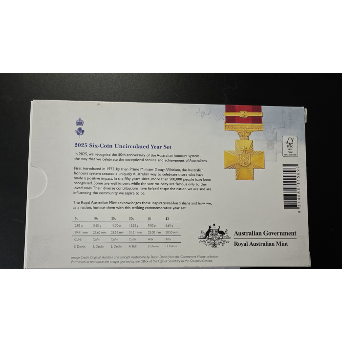 Celebrating Australians  2025 Six Coin Uncirculated Year Set 