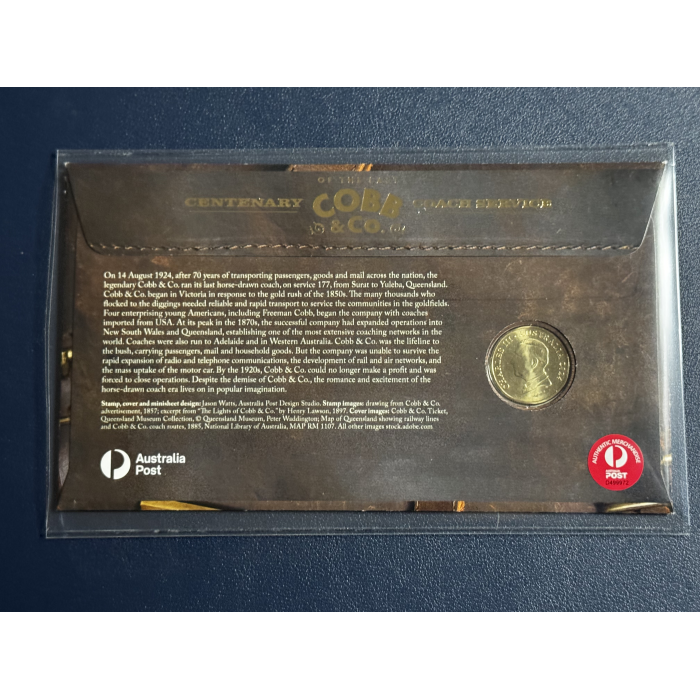 2024 $1 Limited Impression - Centenary  last Cobb and Co Service Only  400 made