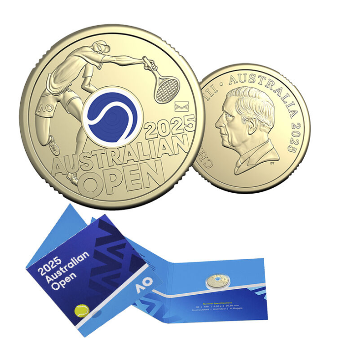 2025 Mens Australian Open $2 Privy Mark Coin in Folder – Opened