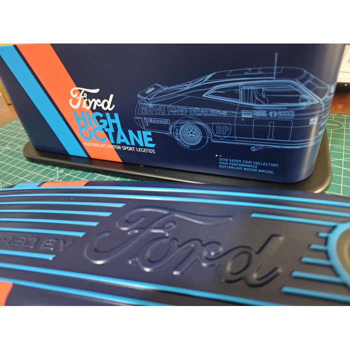 2018 Ford motorsports 7 coin collectors tin 50 cent cards