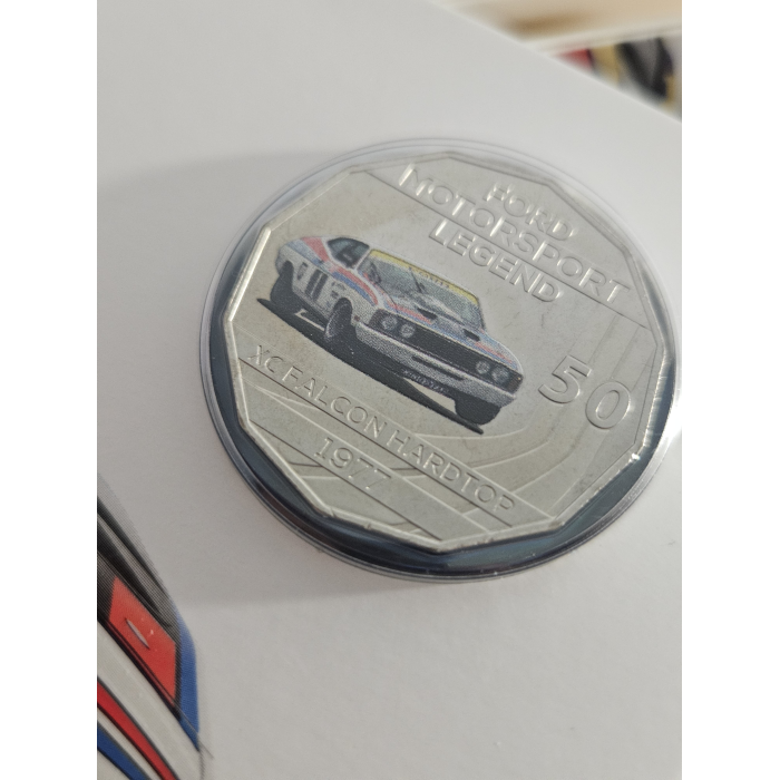 2018 Ford motorsports 7 coin collectors tin 50 cent cards