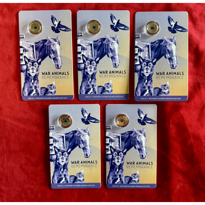 2024 REMEMBRANCE DAY ANIMALS IN WAR C MINT CARDED COIN