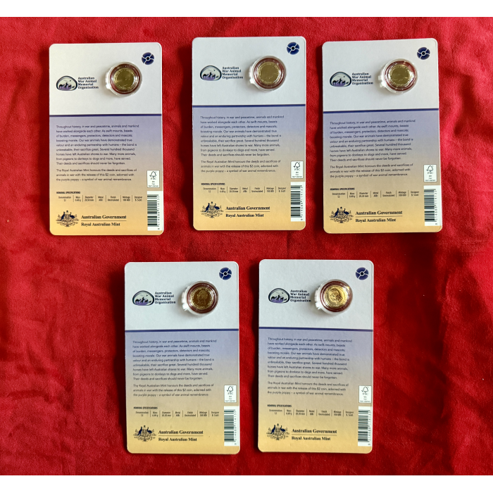 2024 REMEMBRANCE DAY ANIMALS IN WAR C MINT CARDED COIN