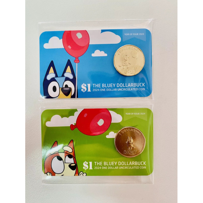 2024 Bluey & Bingo $1 UNC 2x Carded Coin Set