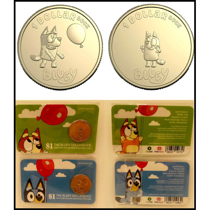 2024 Bluey & Bingo $1 UNC 2x Carded Coin Set