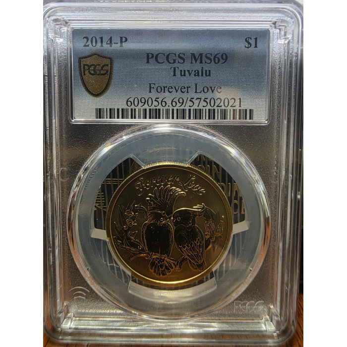 2014 Tuvalu $1 "Forever Love" "P" Mintmark MS69  - Perth Mint