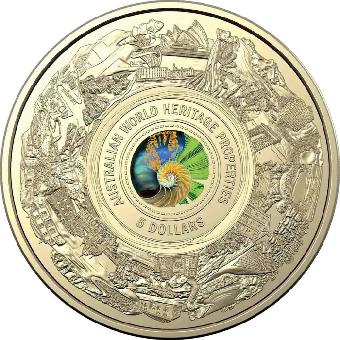 2023 $5 World Heritage Carded Coin - Mintage: 30,000
