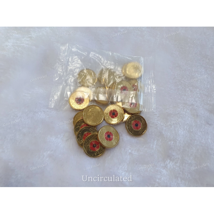 Armistice Day 2018 Remembrance $2 Two Dollar Coin Red Poppy Rare Australia - UNC