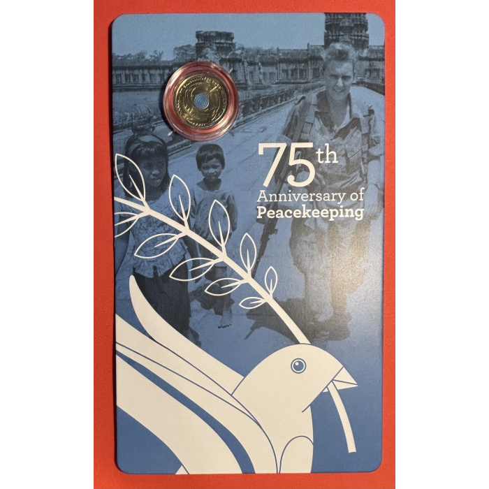 2022 $2 “C” MINTMARK Coloured Uncirculated Coin -75 Anniversary of  Peacekeeping