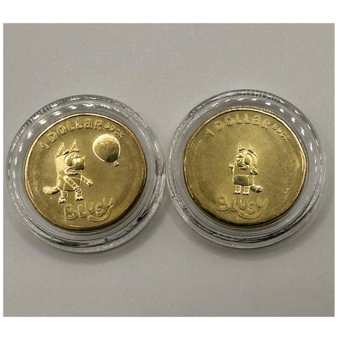 2024 Bluey & Bingo $1 UNC 2x Single Coins Set - In Lighthouse Capsules