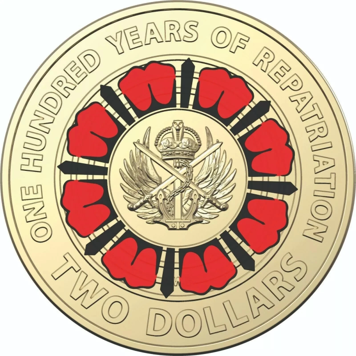Repatriation 100 Years 2019 Two Dollar Red Coloured Coin $2 Rare Australia - UNC