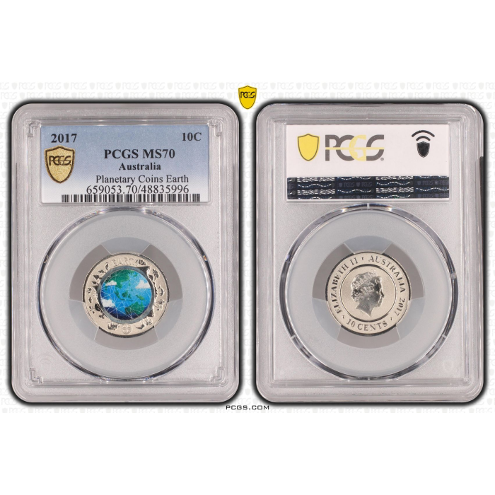 2017  10c  PLANETARY COINS EARTH PCGS  MS70  ***TOP POP***