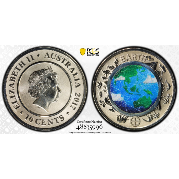 2017  10c  PLANETARY COINS EARTH PCGS  MS70  ***TOP POP***