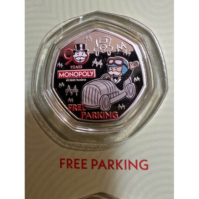 Monopoly Free Parking fifty cent coin uncirculated 
