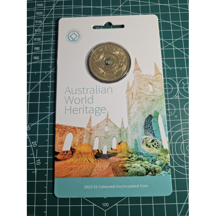 World heritage carded $5 coin