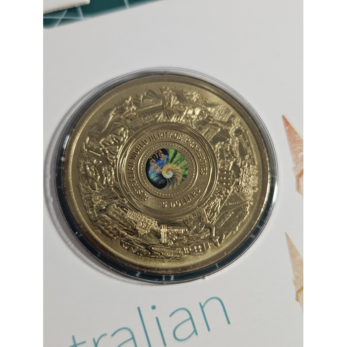 World heritage carded $5 coin