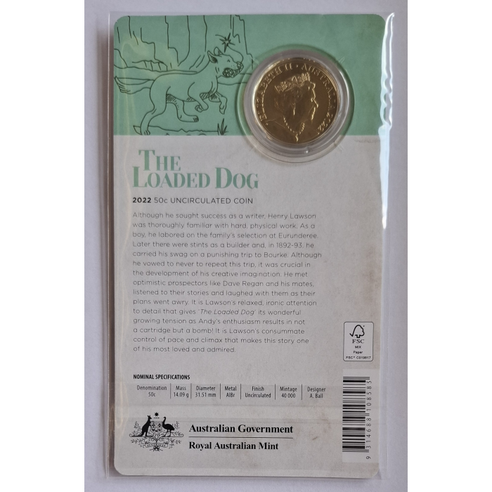 2022 50c Henry Lawson- Treasured Australian Stories- The Loaded Dog