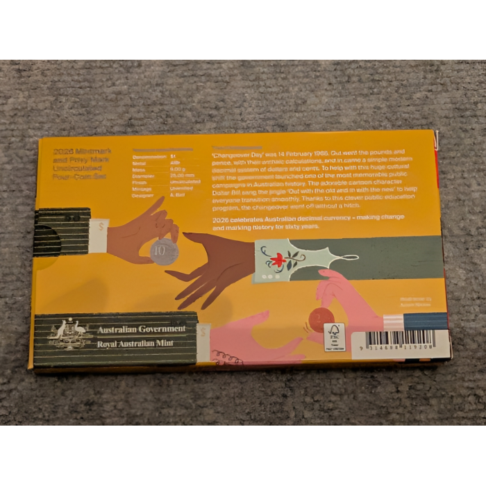 2026 60th Anniv Decimal Currency Four Coin Unc Mintmark & Privy Mark Set