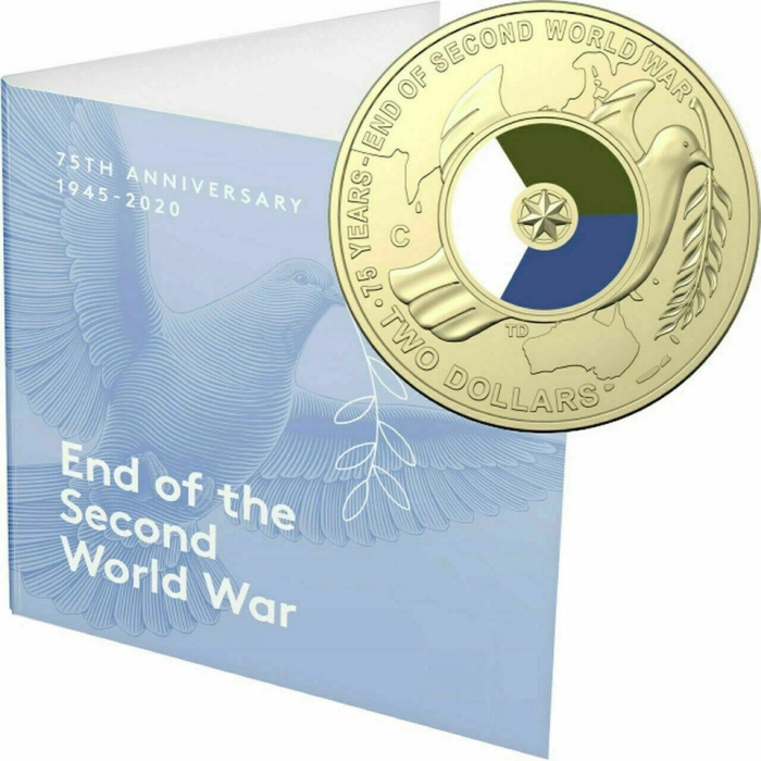 2020 $2 75th Anniversary- The End of WWII  'C' Mint Mark Carded Coin