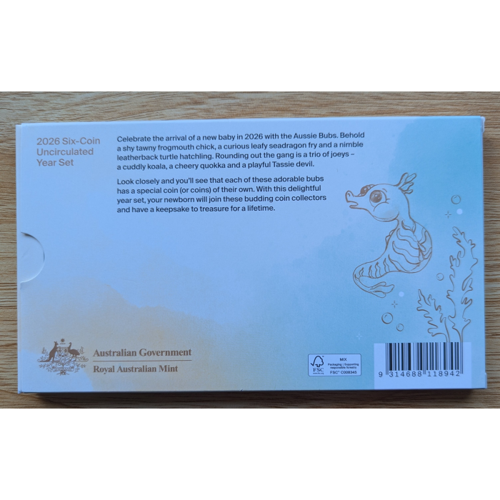 2026 Six-Coin Uncirculated Year Set AUSSIE BUBS