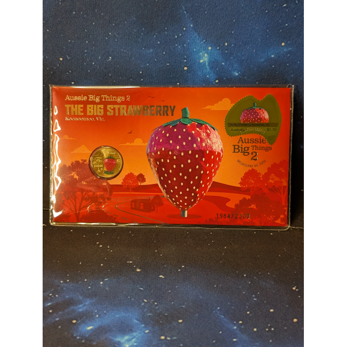 2025 $1 Aussie Big Things 2 Big Strawberry Limited Edition Coloured Coin PNC