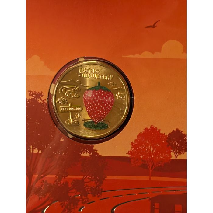 2025 $1 Aussie Big Things 2 Big Strawberry Limited Edition Coloured Coin PNC