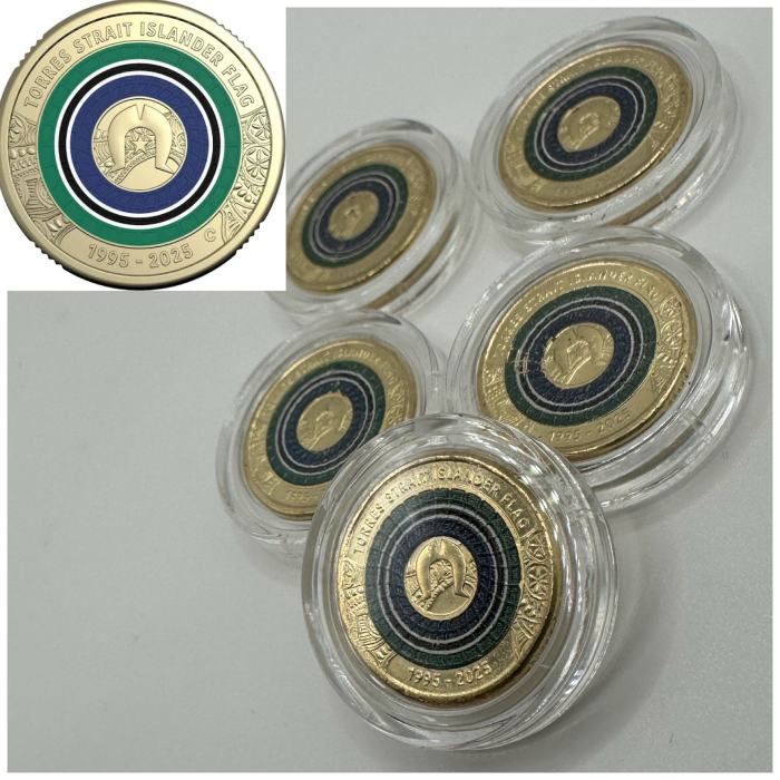 1x UNC 2025 Torres Straight Islander Flag (TSI) $2 Coin - In Lighthouse Capsule