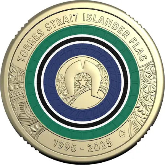 1x UNC 2025 Torres Straight Islander Flag (TSI) $2 Coin - In Lighthouse Capsule