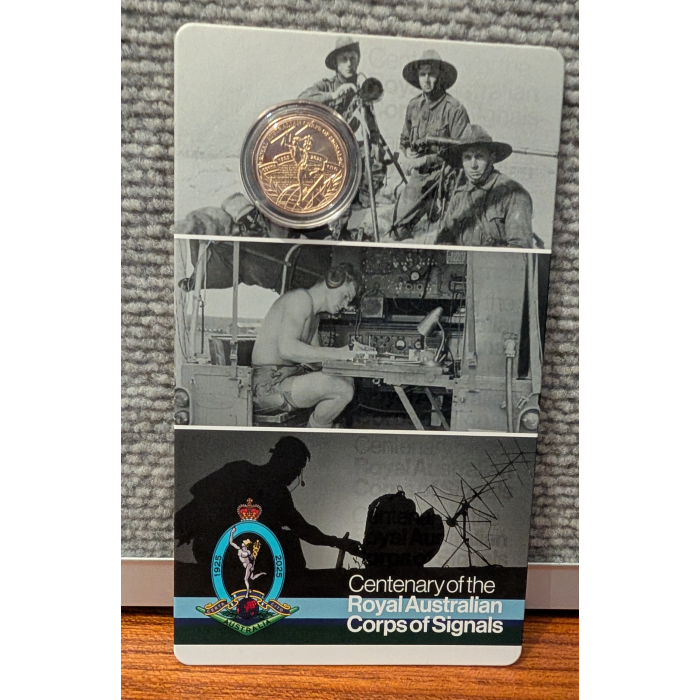 2025 $1 Centenary of the Royal Australian Corps of Signals Unc Coin on RAM Card