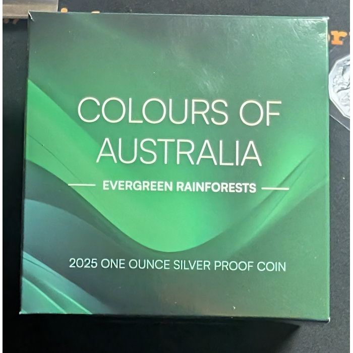 2025 $1 Colours of Australia Evergreen Rainforest 1oz Coloured Silver Proof Coin