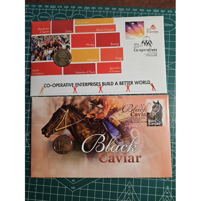 Lot of 9 early aus history pnc's, holey dollar,black caviar, aus post, Burke n w