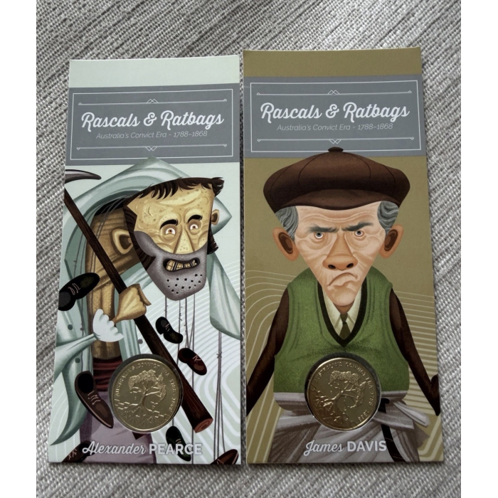 2018 $1 Rascals & Ratbags Australia. Uncirculated 5 Coin Set In Individual Cards